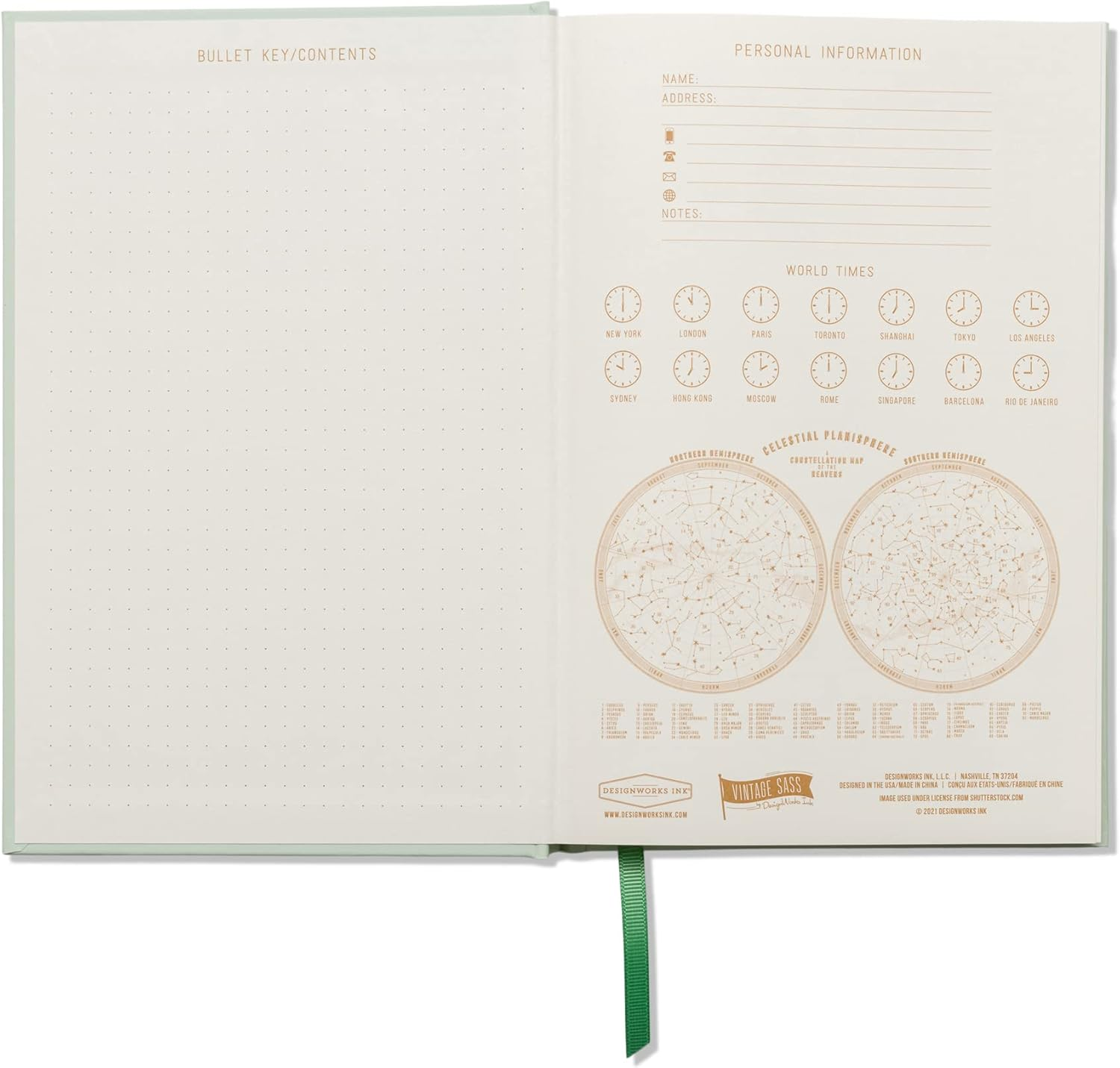 Designworks Ink 5.75" X 8.5" Bound Vintage Sass Notebook Journal with 240 Lined Pages and Ribbon Marker, Mint Green Free Hugs Cactus image number 3