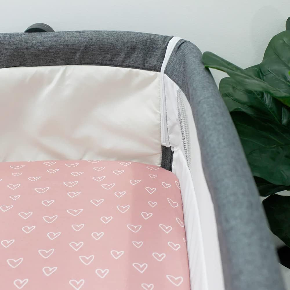 2PK Bubba Blue 55X84Cm Nordic Jersey Co-Sleeper Fitted Sheet 0-12M Berry/Rose image number 2