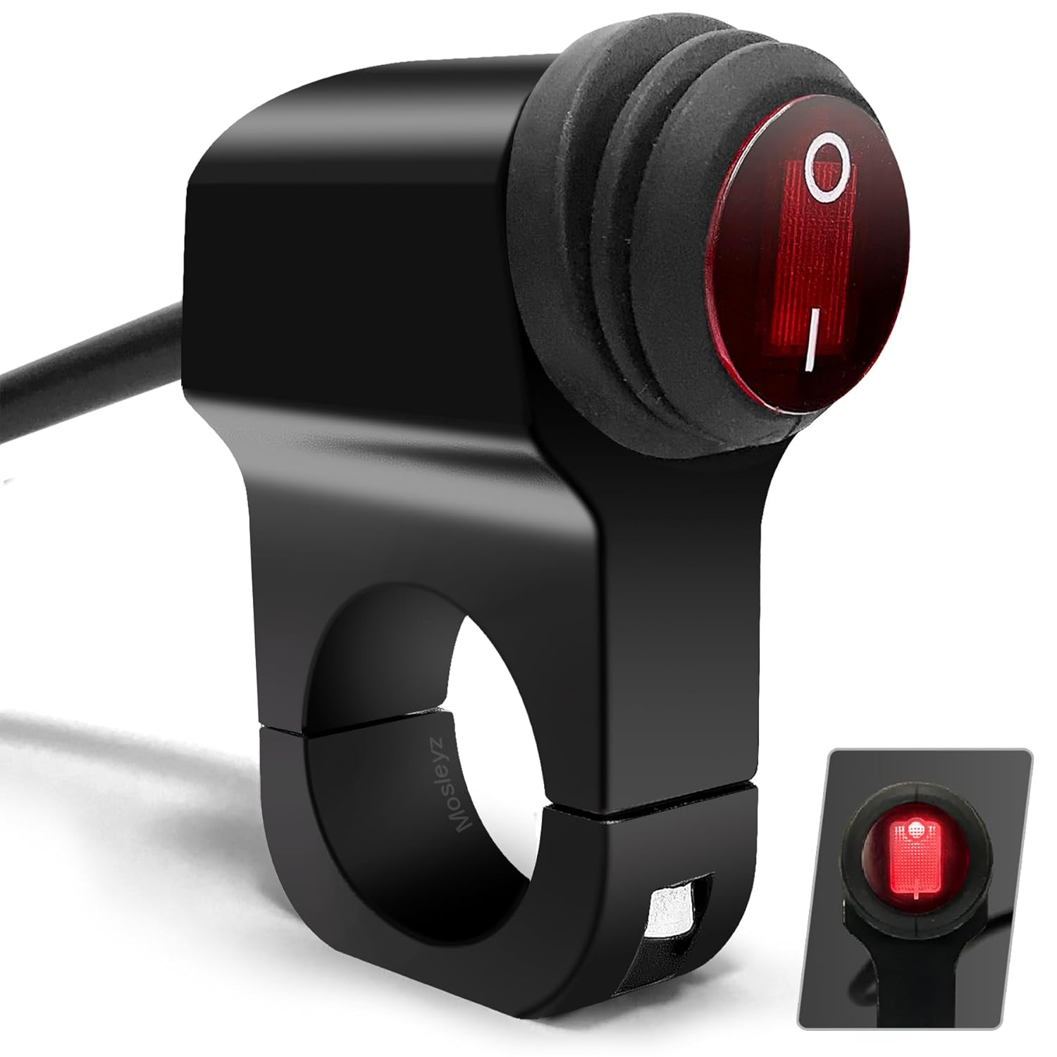 ATV Light Switch 12V Waterproof Aluminum Alloy Motorcycle Handlebar Switches for Motorcycle ATV UTV- Fits 7/8" Handlebars (22Mm) Green 1 Piece