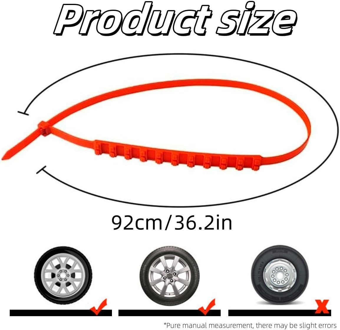 Universal Winter Car Tyre anti - Skid Snow Chains Universal Stainless Steel Snow Chains, Emergency Snow Tyre Chains,10 Pcs image number 1