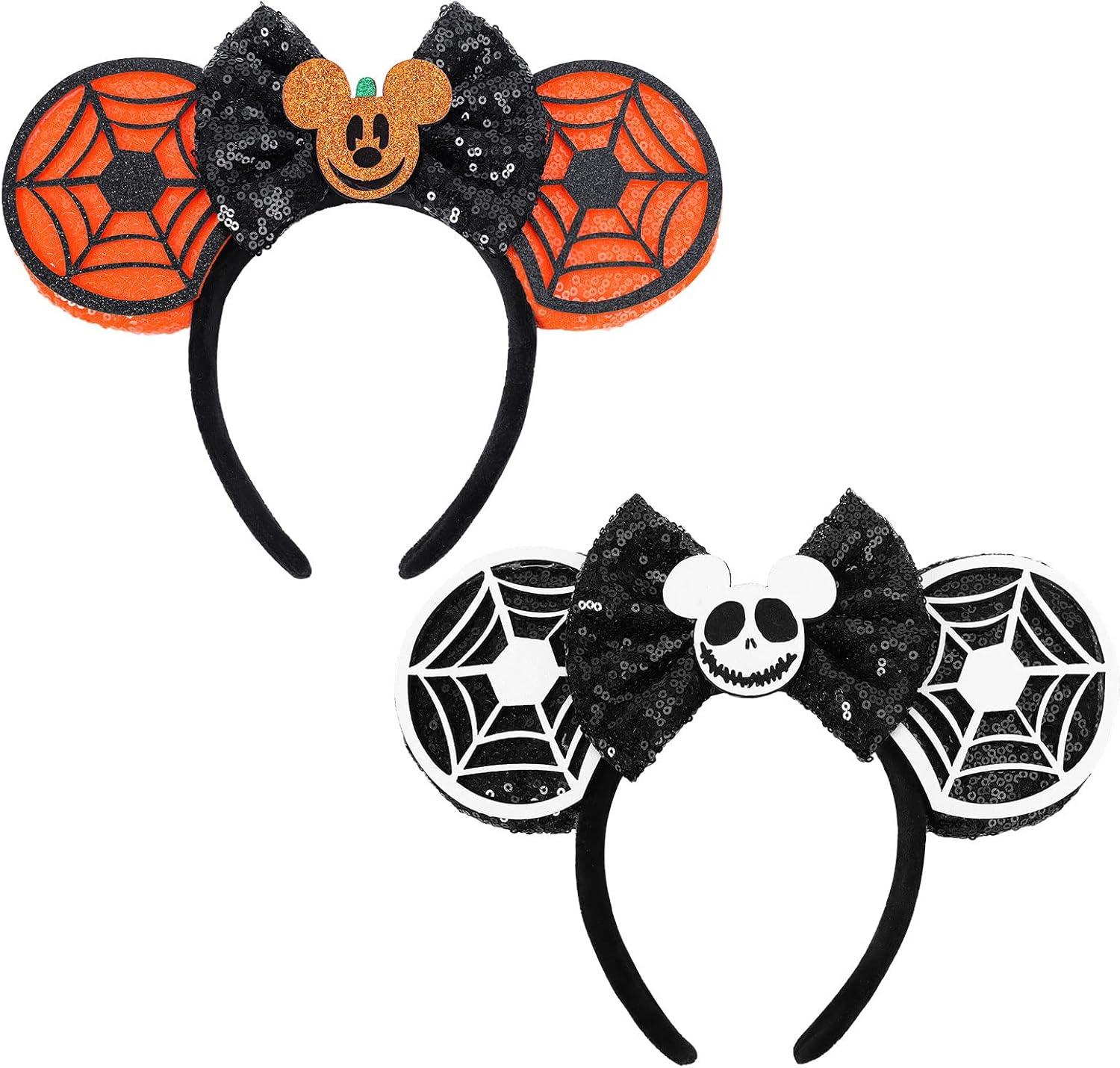 ETLUK Mouse Ears Headbands, 2 PCS Bow Headband, Classic Shiny Bow Cute Headbands for Women, Girls image number 2