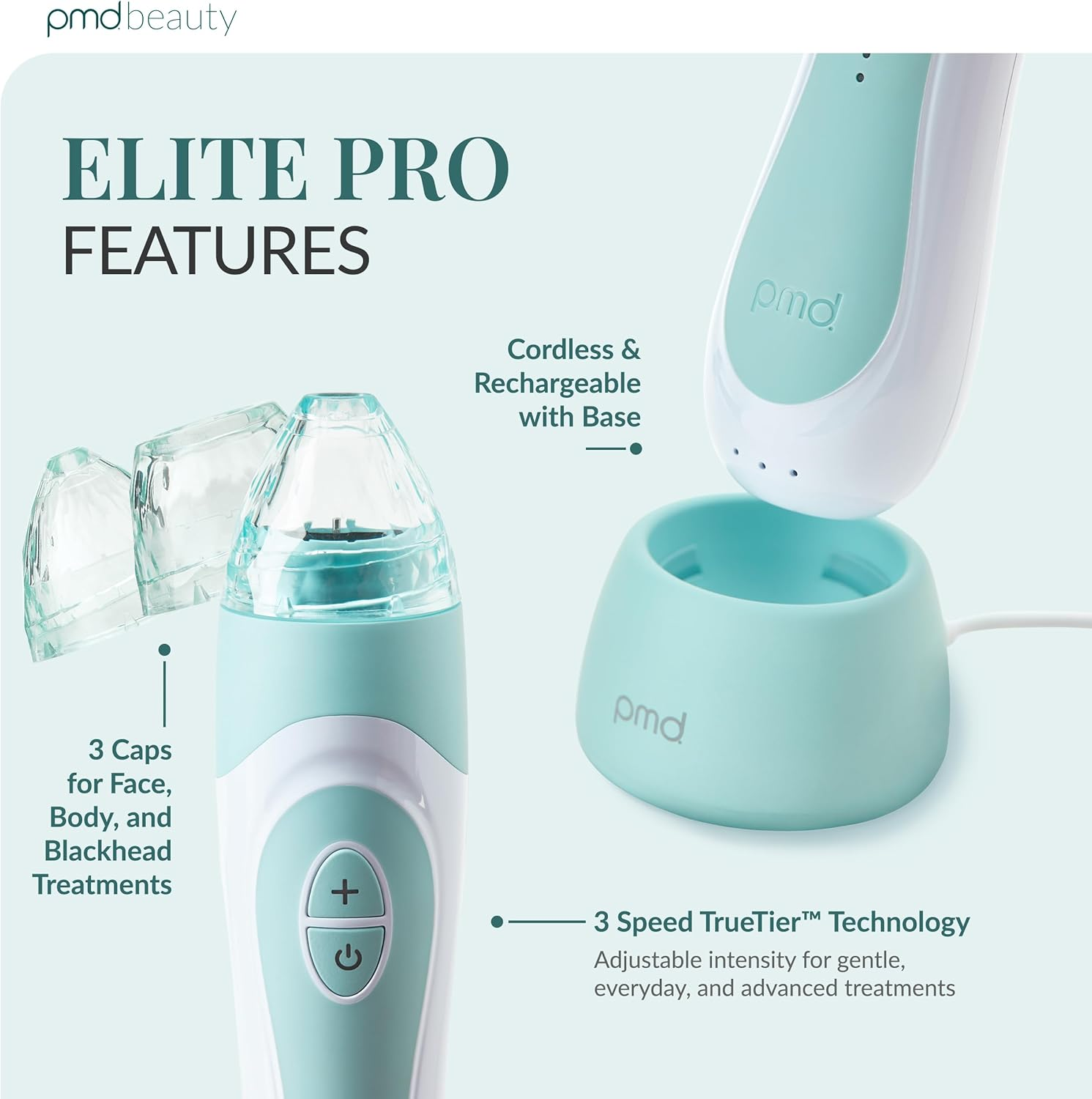PMD Personal Microderm Elite Pro - At-Home Microdermabrasion Machine with Kit for Face & Body - Exfoliating Crystals and Vacuum Suction for Fresh and Radiant Skin - High, Moderate, & Low Speed and Suction Options - Berry image number 7
