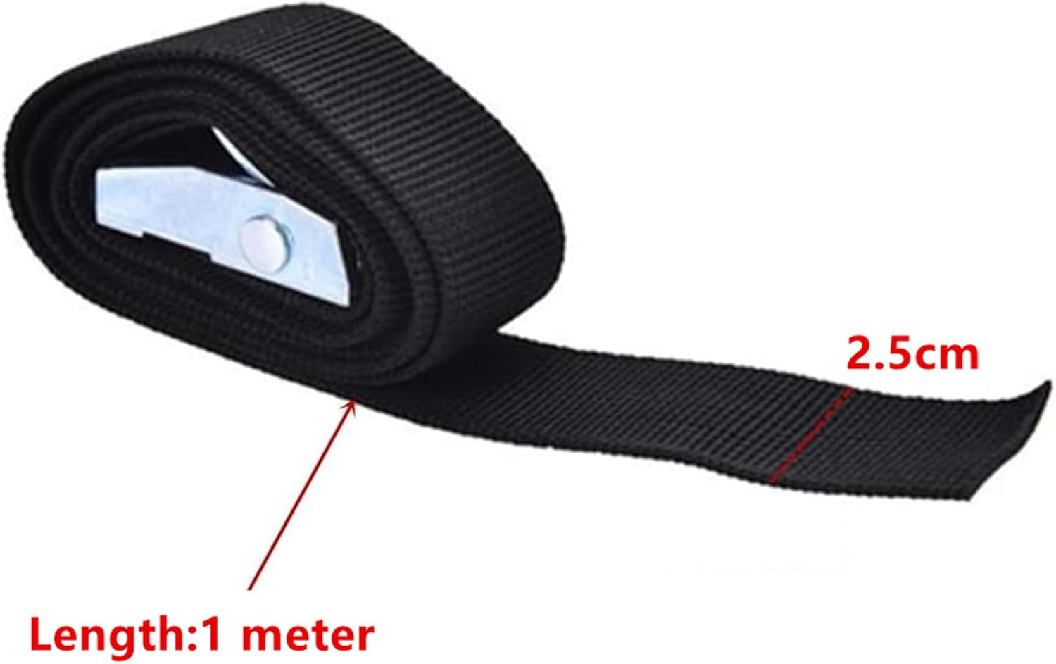 12 Pcs Lashing Strap,2.5Cm X 1M Heavy Duty Tensioning Belts, Battery Tie down Straps Kit with Zinc Alloy Cam Buckle,For Cooler,Luggage Belt,Cars,Boats, Cargo(Black+Silver) image number 2