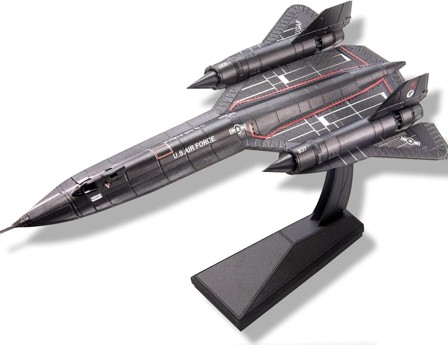 Piececool 3D Metal Puzzles SR-71 Blackbird Aircraft Model Kits Puzzles 3D Model Building Kit DIY Craft for Family Time Great Christmas Birthday Gifts image number 4