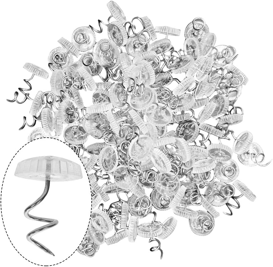 Yucool 100 Pcs Bed Skirt Pins, Twist Pins with Clear Heads for Upholstery,Slipcovers Bedskirts,Sofa image number 3