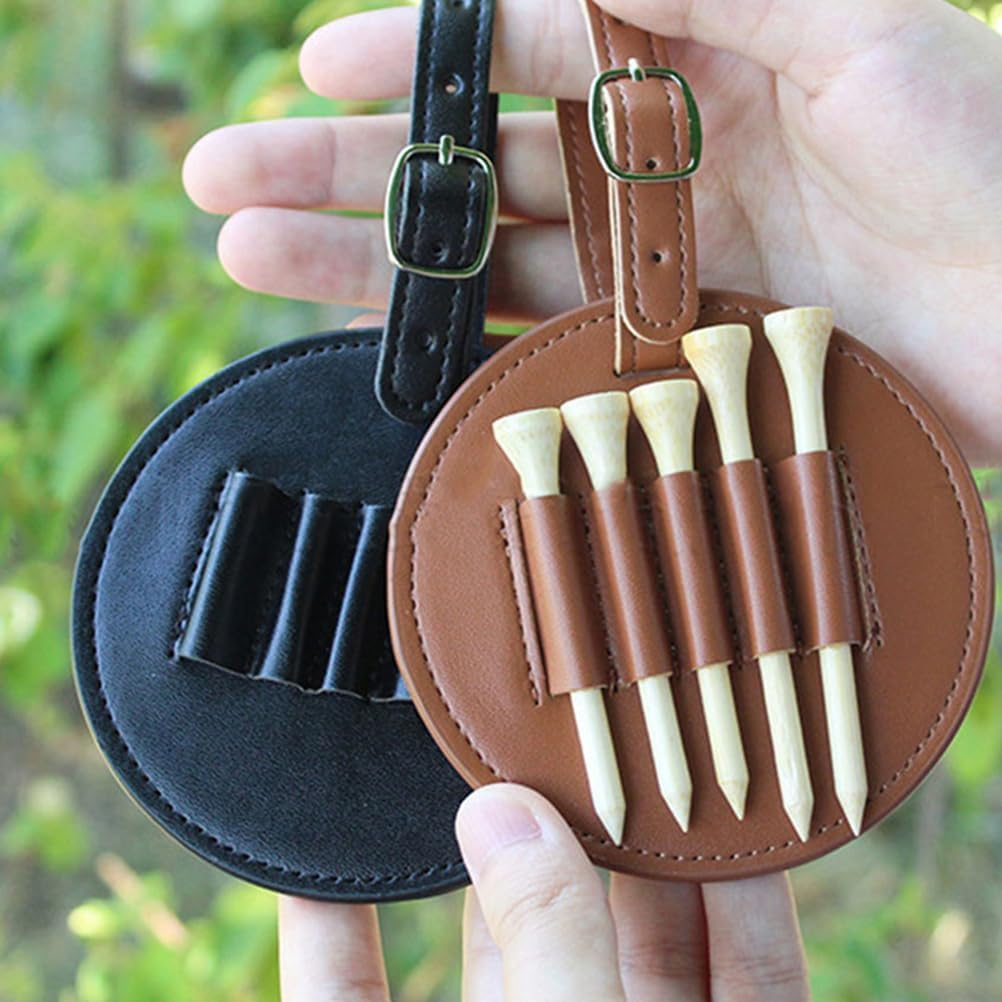 Golf Teg Sets Tees Organizer for Men Golf Tee Pouch Golfs Tees Organizer Golfing Tee Holder Golfing Supplies Golfs Supplies Golf Tee Holder for Bag Belt Portable Man Leather Strap