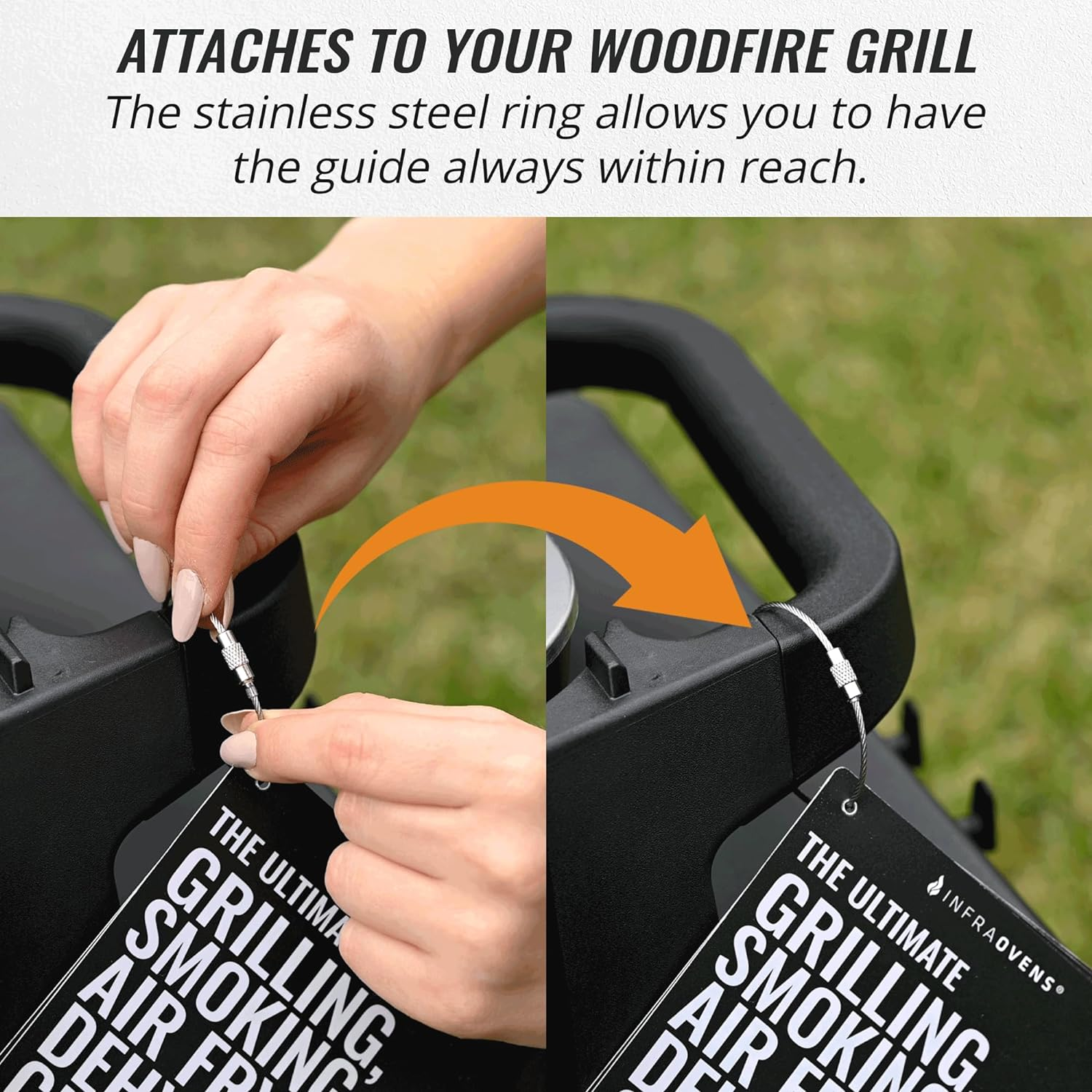 INFRAOVENS Drip Pan Liner for Ninja Woodfire Outdoor Grill OG701 OG751 Reusable Non Disposable Tray and Waterproof Cheat Sheet Cooking Guide Accessory for Wood Fire Grill Smoker 7-In-1 & Air Fryer image number 4