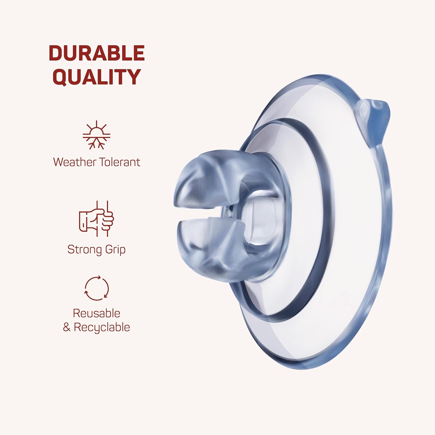 Christmas Light Suction Cups [Set of 100] Mini Light Suction Cup Hooks - Hang String Christmas Lights & Decorations - Christmas Light Suction Cup Clips - No Tools Required - Made in the USA image number 1