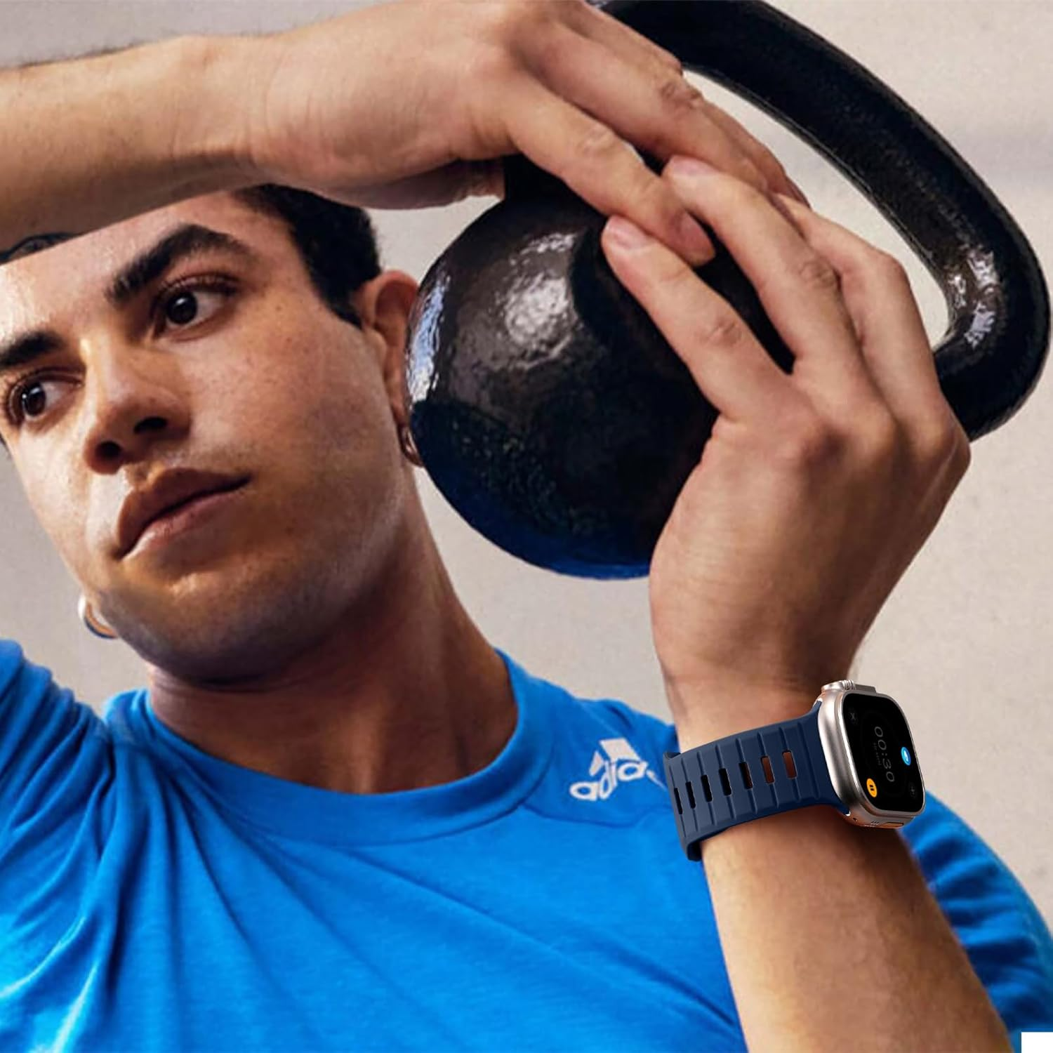 WJK Sport Bands Compatible with Apple Watch Ultra/Ultra 2 3 Band, Soft Silicone Sport Waterproof Replacement Strap for Iwatch Series 11 10 9 8 7 6 5 4 3 2 1 SE 49Mm 46Mm 45Mm 44Mm 42Mm, Multi Colors - Black/Gray image number 6