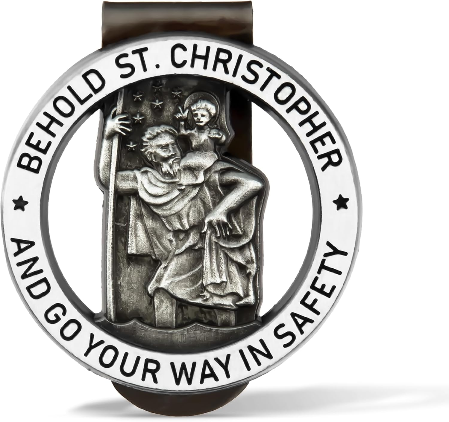 St Christopher Medal for Car,Car Visor Clip,St Christopher Visor Clip,New Driver Gift,Men Car Accessories Interior,New Car Accessories for Teens,New Car Gifts,Driving Gifts for Family,Friends image number 4