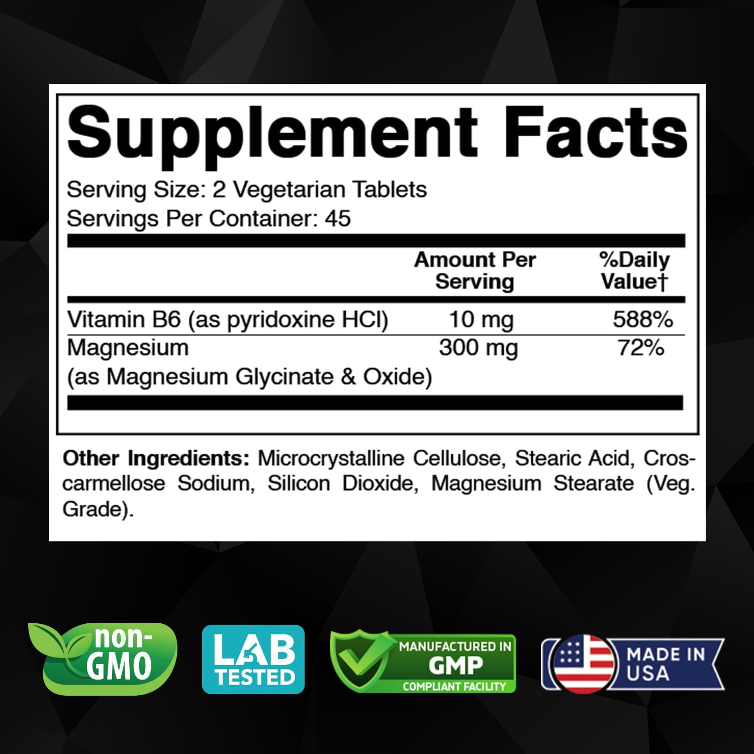 Magnesium Glycinate 10000 Mg per Serving - 90 Vegetarian Tablets - (Equal to 300Mg Magnesium) - Pure Magnesium Supplement - Chelated Form - Supports Muscle, Joint, and Heart Health image number 2