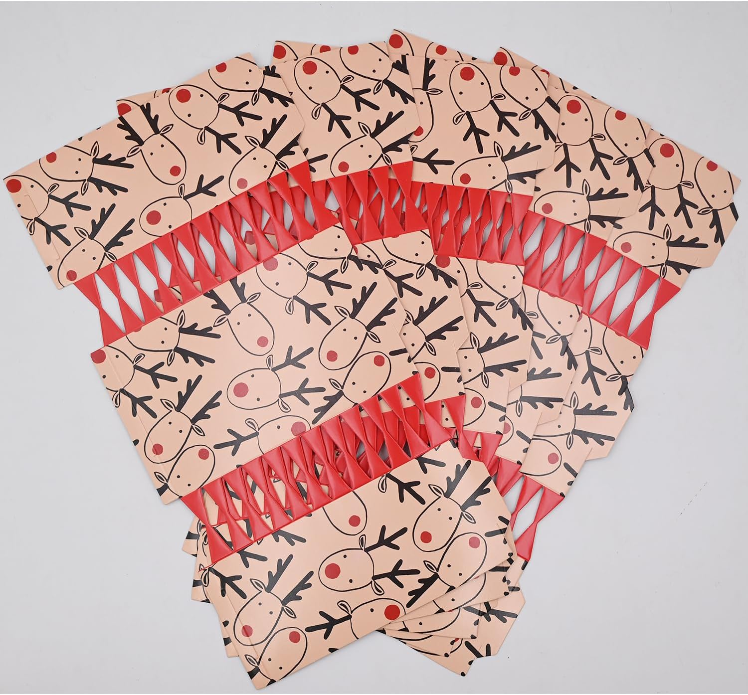 Volsha 10 Luxury Chritmas Crackers, 10 Hats 20 Strings Christmas Party Game Deer DIY Cracker Festive Seasonal (Brown) (Brown) image number 6