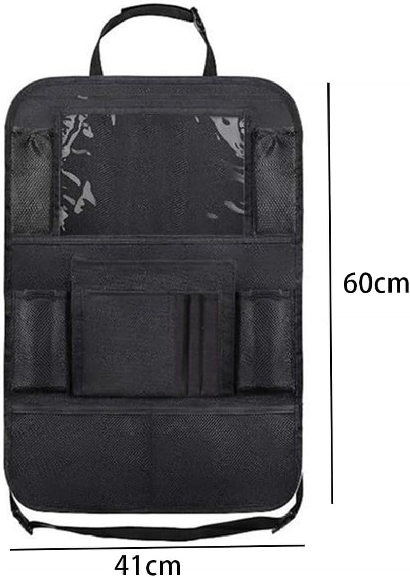 Backseat Car Organizer, 2 Pack Car Back Seat Protectors, Kick Mats for Kids with Touch Screen Tablet Holder, Multi Pockets for Toy Bottle Tissue Box Travel Accessories image number 5