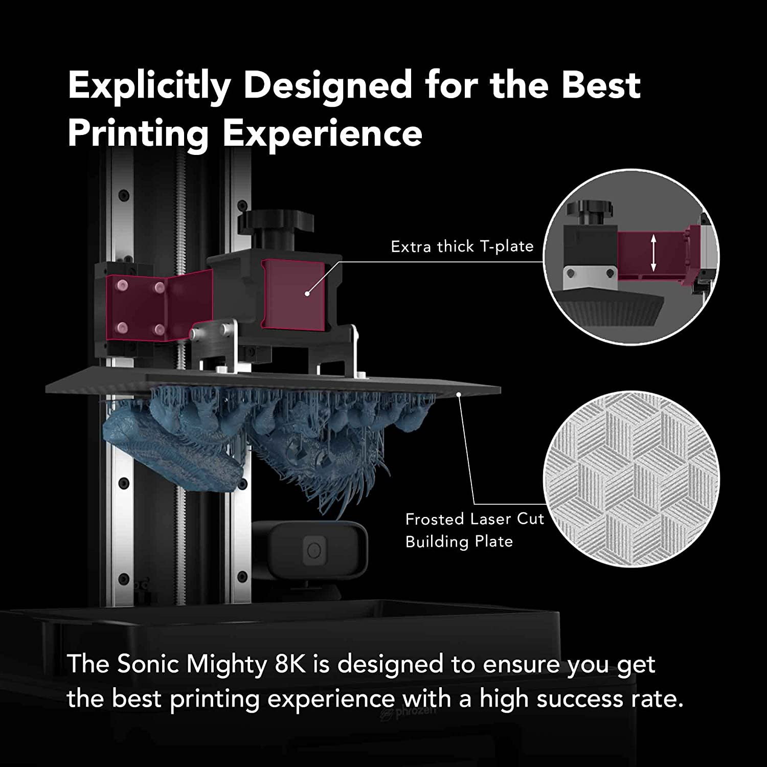Phrozen Sonic Mighty 8K Resin Printer | 10.1" Desktop 3D Printing Machine | 28&Mu;m High Resolution Mono-Lcd Screen | Suitable for Medium & Small Prints - Printing Volume 21.8X12.3X23.5 Cm image number 3