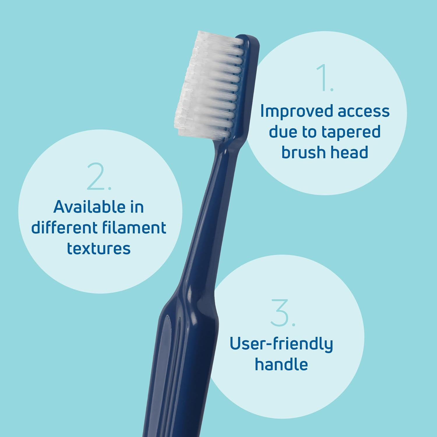 Tepe Select Toothbrush, Soft, Purple, 1Pc, Efficient for Plaque Removal with Tapered Brush Heads, Gentle Cleaning with Soft Bristle Toothbrush image number 6
