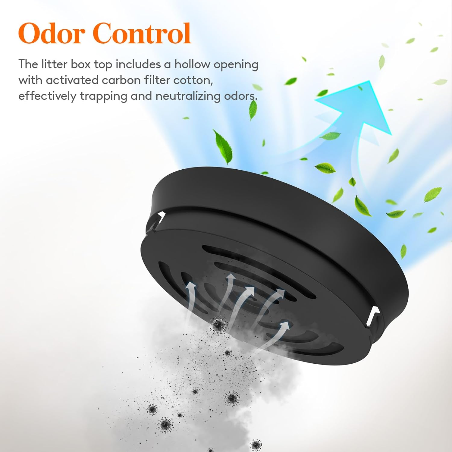 Lifewit Litter Box Cat with Faux Plant & Scoop, Hidden Enclosure Litter Tray with Odor Control & Carbon Filter in Living Room, Bedroom, Corner, Black image number 2