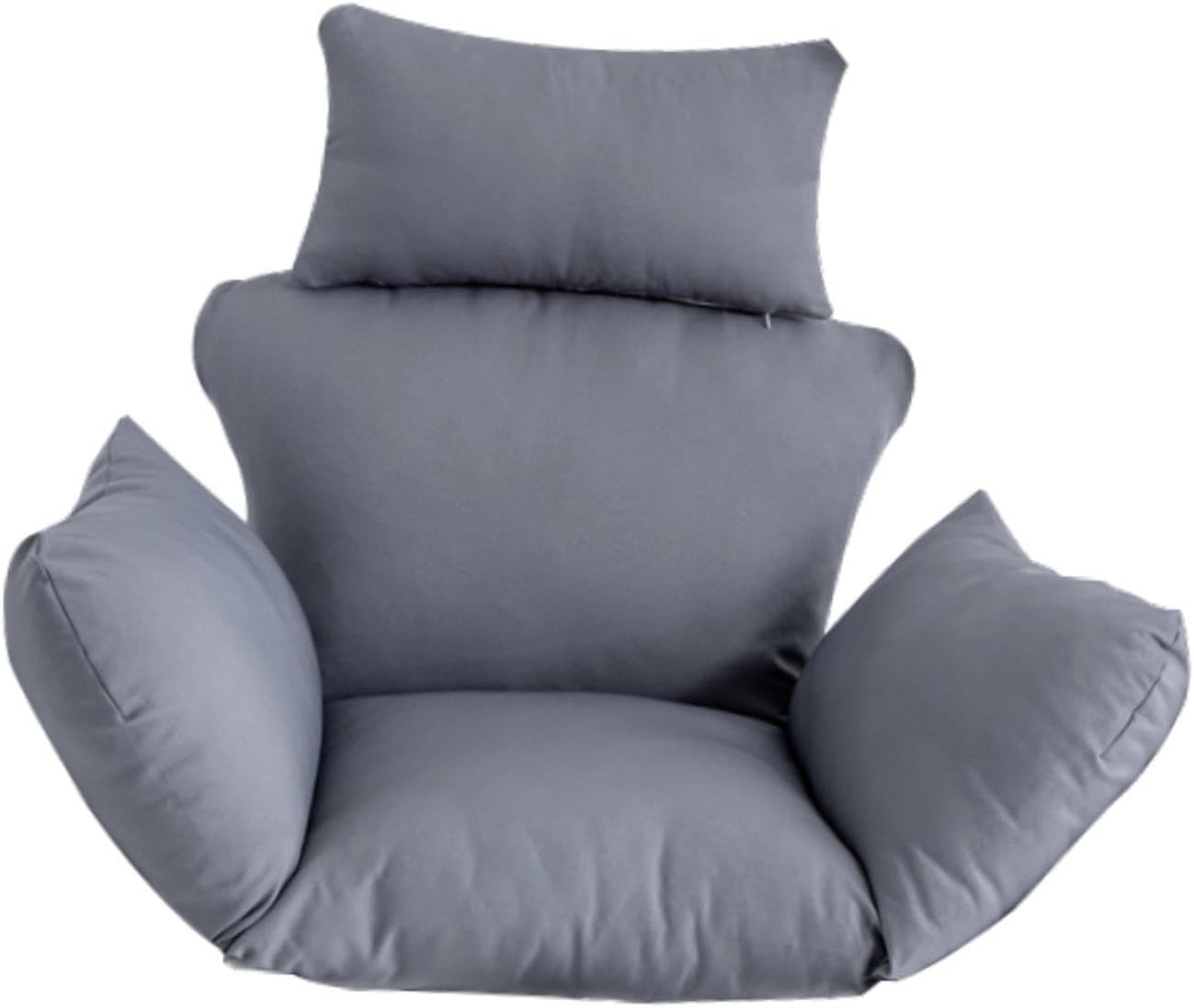 Hammock Swing Cushion with Headrest for Egg Chair Use, Gray, as Described image number 4