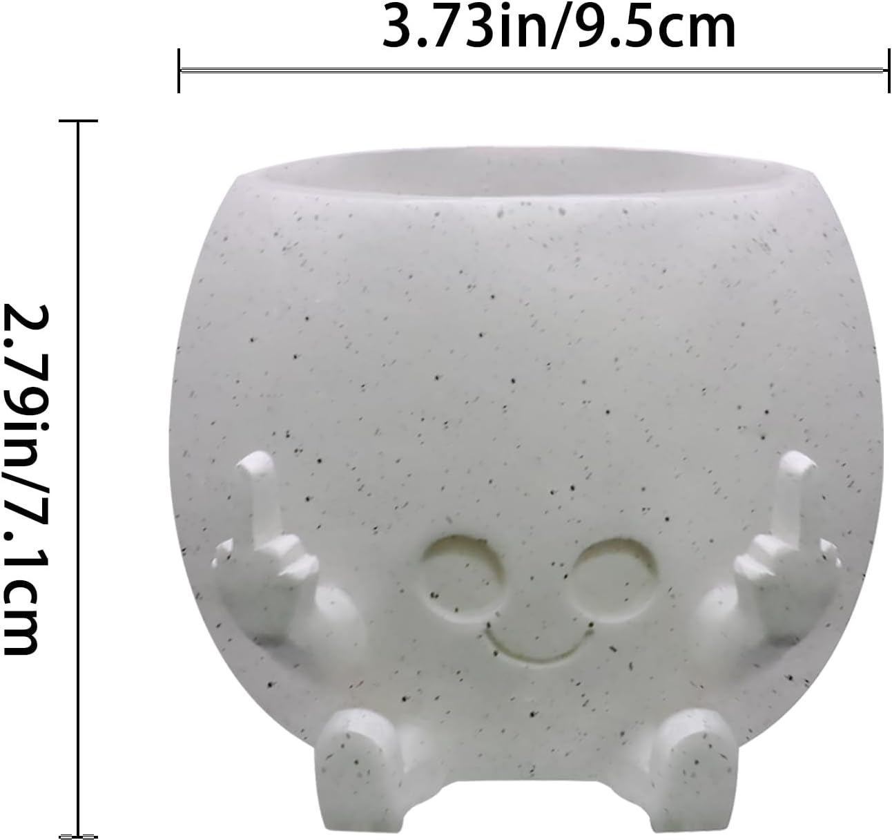 Smiling Plant Pot with Middle Fingers Up, Face Planter Pot Resin Flower Planters for Indoor Outdoor Plants Succulent Pots for String of Pearls Plant Live Gift Ideas for Mother (White) image number 3