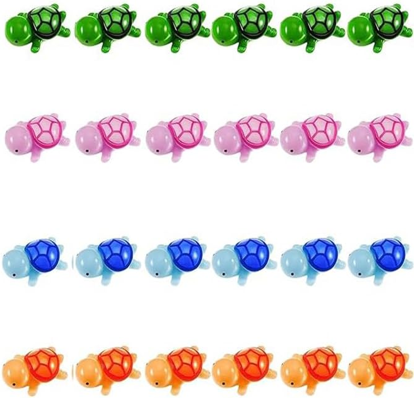24 Pcs Miniature Sea Turtle Figurine Multicolor Tiny Turtle Statue Mini Sea Creatures Tortoise Miniature Resin Animals for DIY Fairy Garden Decoration Cake Home Decor, 2 Sizes (4 Color) (S)