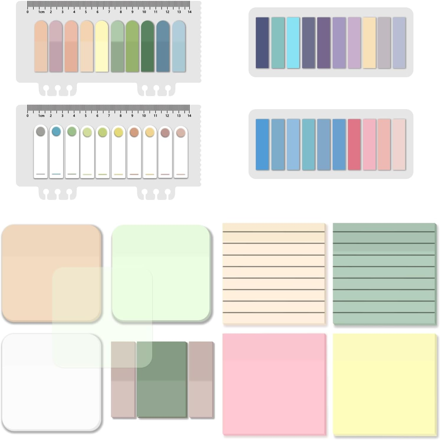 BAYTORY 700 Sheets Pastel Transparent Sticky Notes, Clear Waterproof 3 X 3 Inch See through Memo Pad, Self-Adhesive Translucent Writable Index Tabs for Annotating Books, Study Stationary Supplies