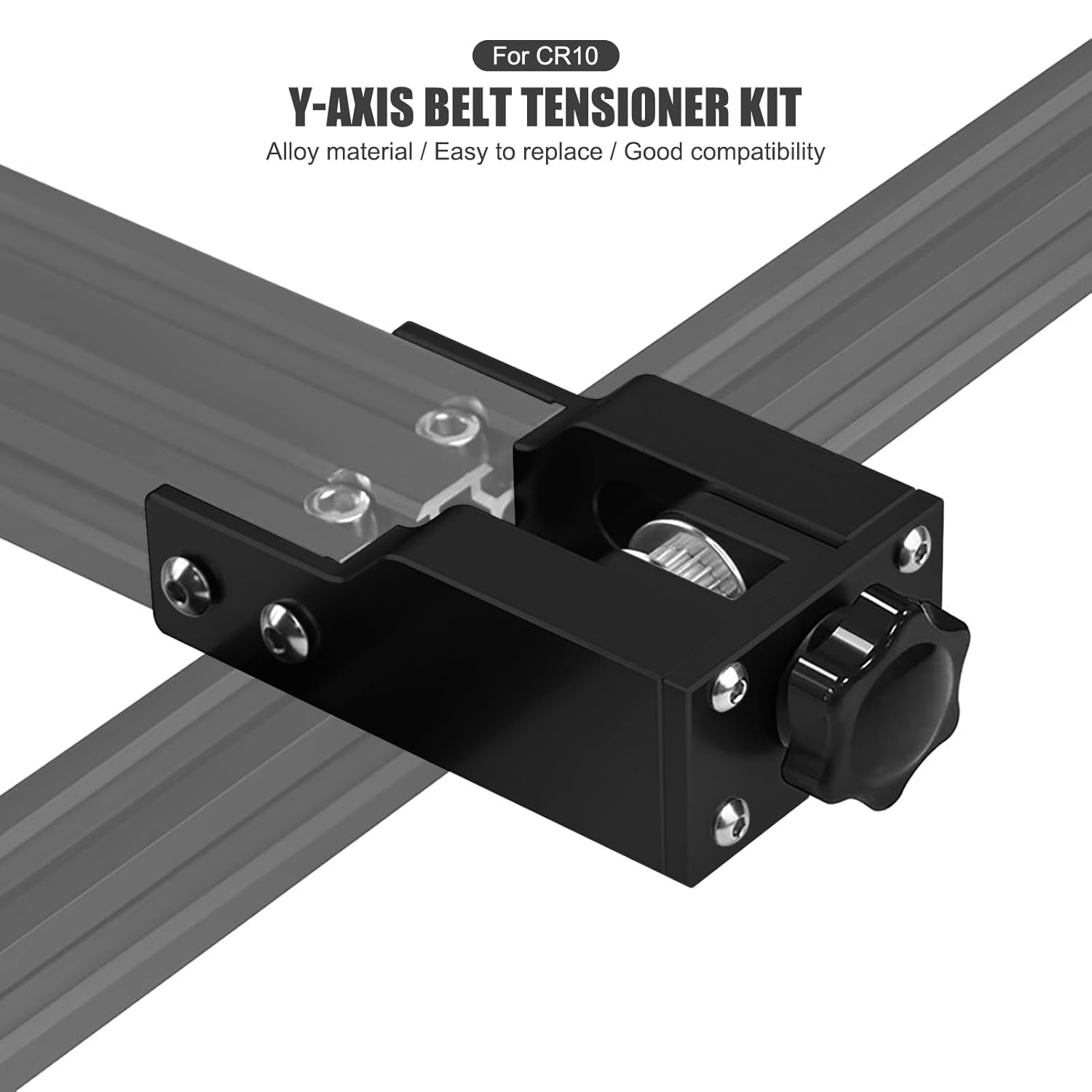 Printer Accessory, 3D Printer Belt Tensioner Kit, 3D Printer Parts Black X-Y-Axis Alloy Synchronous Belt Tensioner Kit Linear Moving Parts for CR10 image number 5