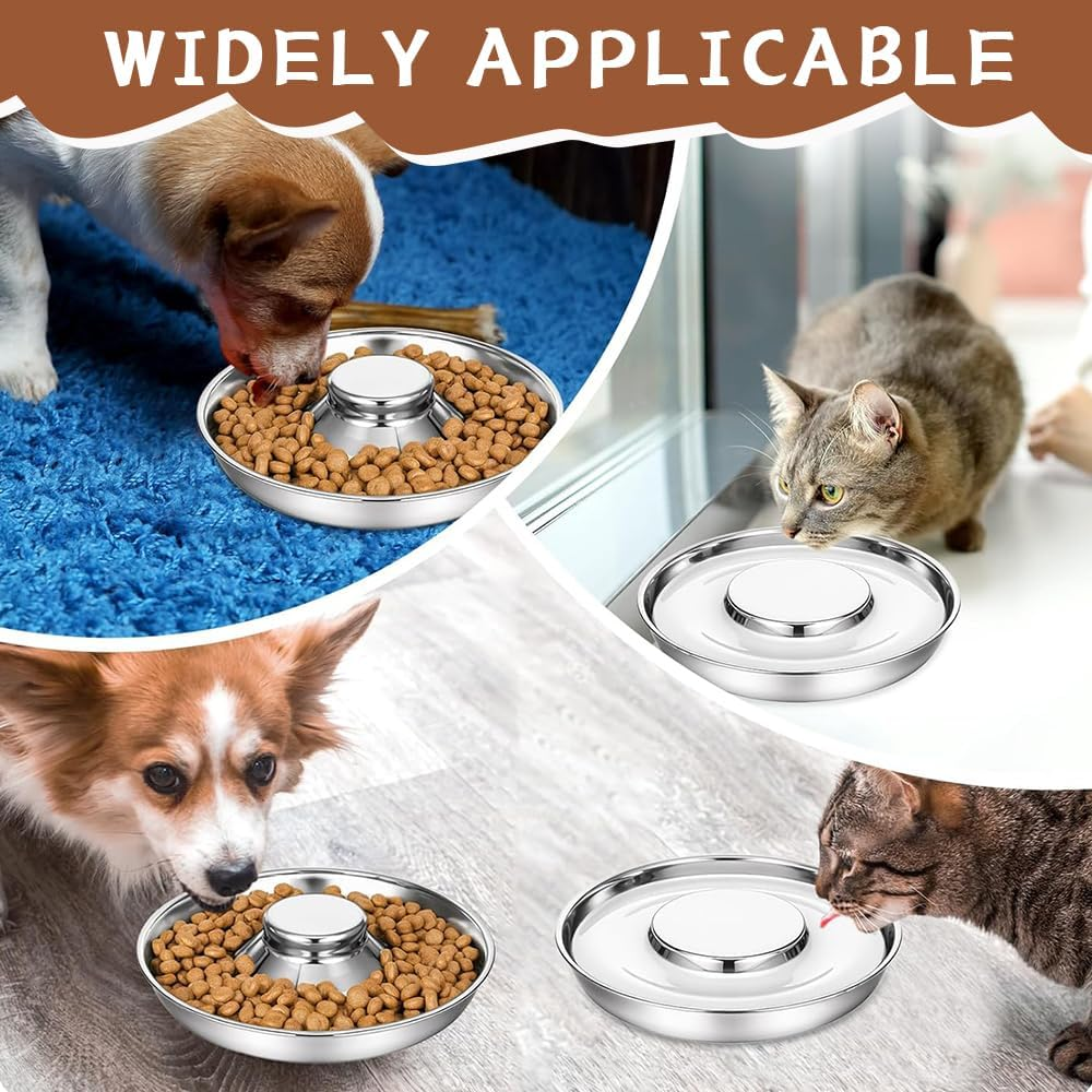 4 Pack Stainless Steel Puppy Bowls,Dog Feeding Bowls,Anti-Choking Slow-Feeding Bowl,Bite-Resistant Dog Bowl,For Small Medium Large Dogs,Cat,Pets,Multiple Puppies image number 1