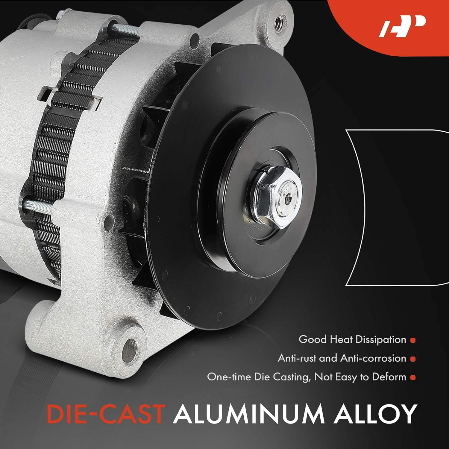 A-Premium Alternator Compatible with Bobcat 1080C, 1213, 225, 231, 2400, 3022 & Caterpillar GC35K, GC40K & Clark 2000, 440B, 543B & Mitsubishi FGC35K, FGC45K, 12V 55A 1-Groove Pulley Counterclockwise image number 6