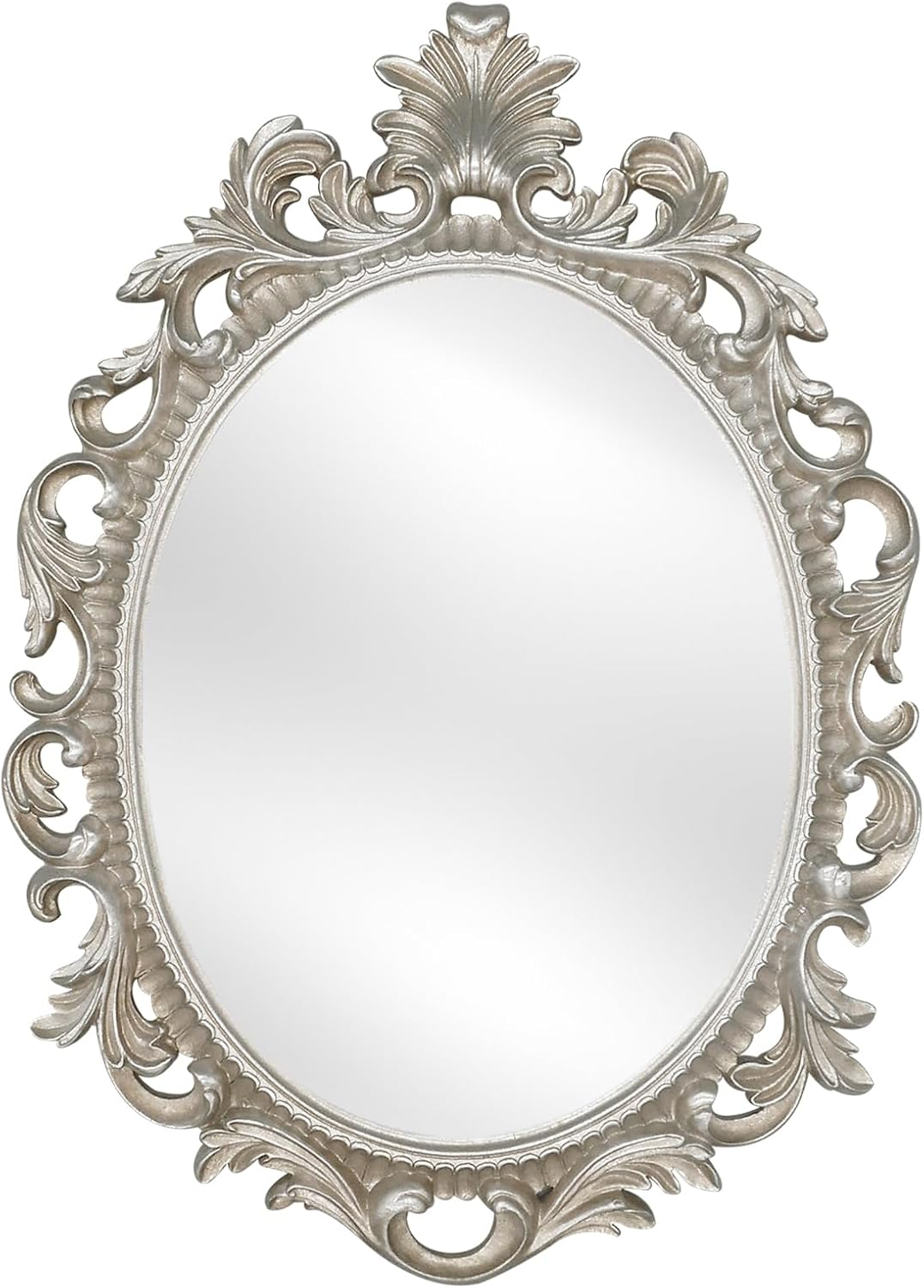 Simon'S Shop Oval Mirror Baroque Style Decorative Mirrors for Wall, 18.3 X 13 Inches, Gold, Vintage Decor