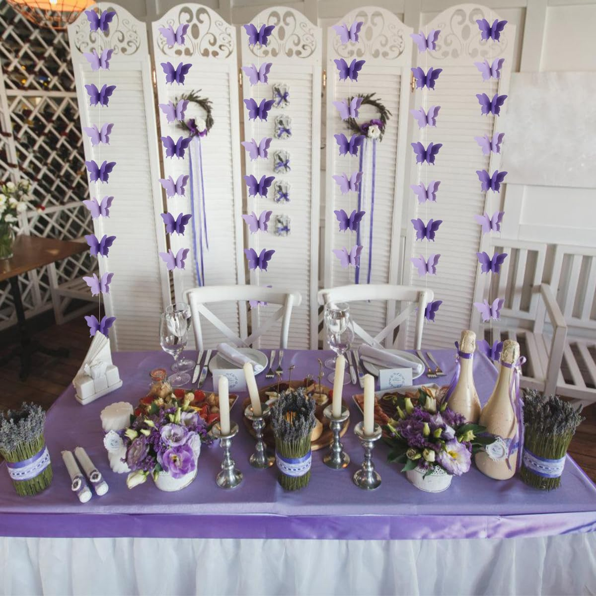 Butterfly Decorations, Butterfly Birthday Decorations for Wedding Baby Shower Birthday Party Decorations Iridescent (Purple) image number 1