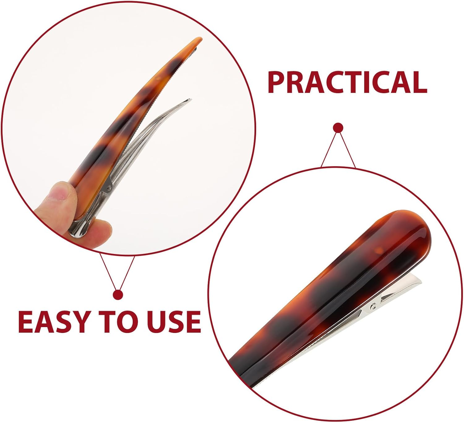 PACKOVE 3Pcs Duckbills Hair Clips Duckbills Hairpins Decorative Duckbills Clips Hair Styling Clips Partition Clamp for Women Girls image number 3