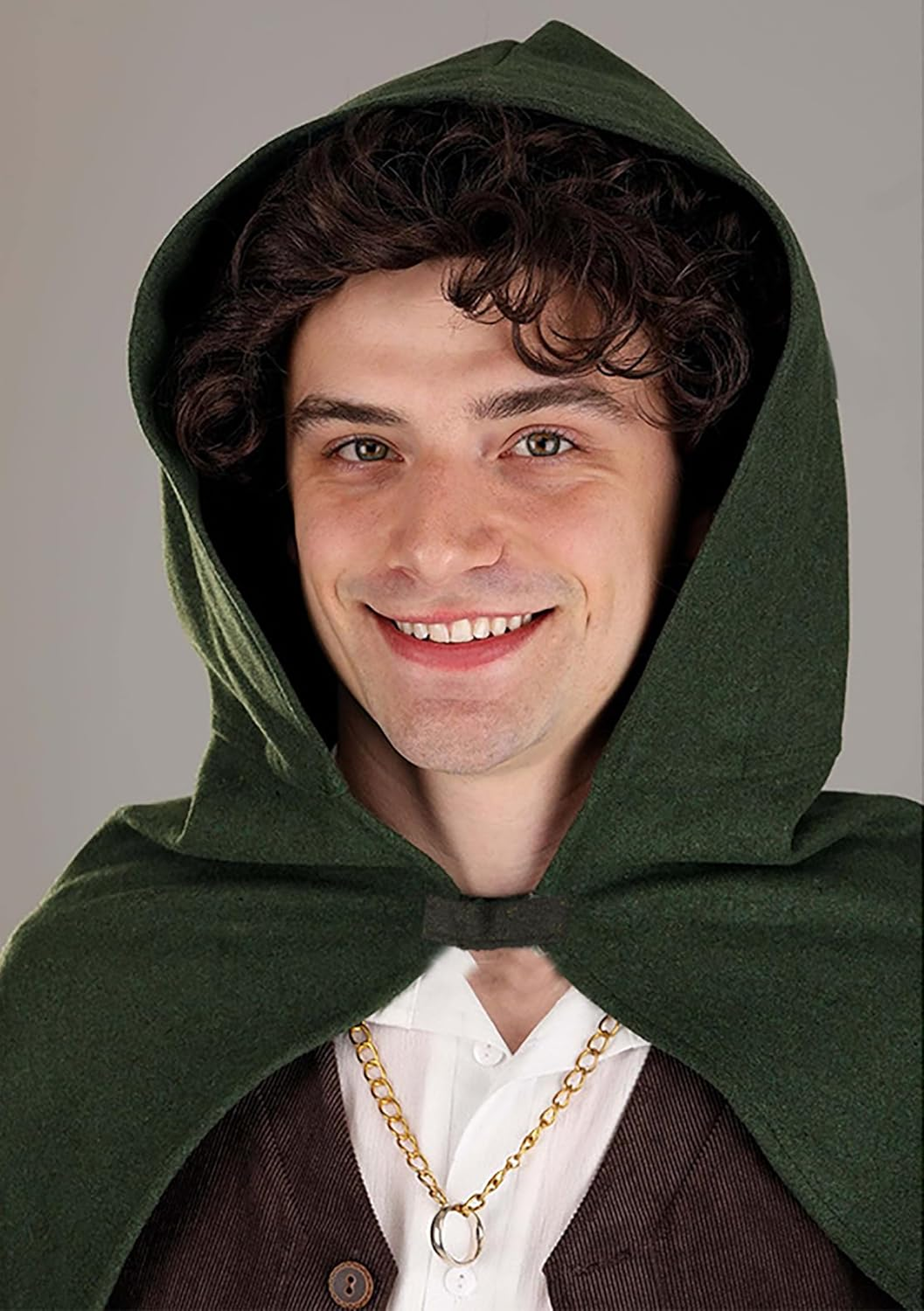 Renaissance Hooded Cape Witch Cloak Victorian with Hood Medieval Wood Elves Hobbit Halloween Costume for Men and Women image number 3