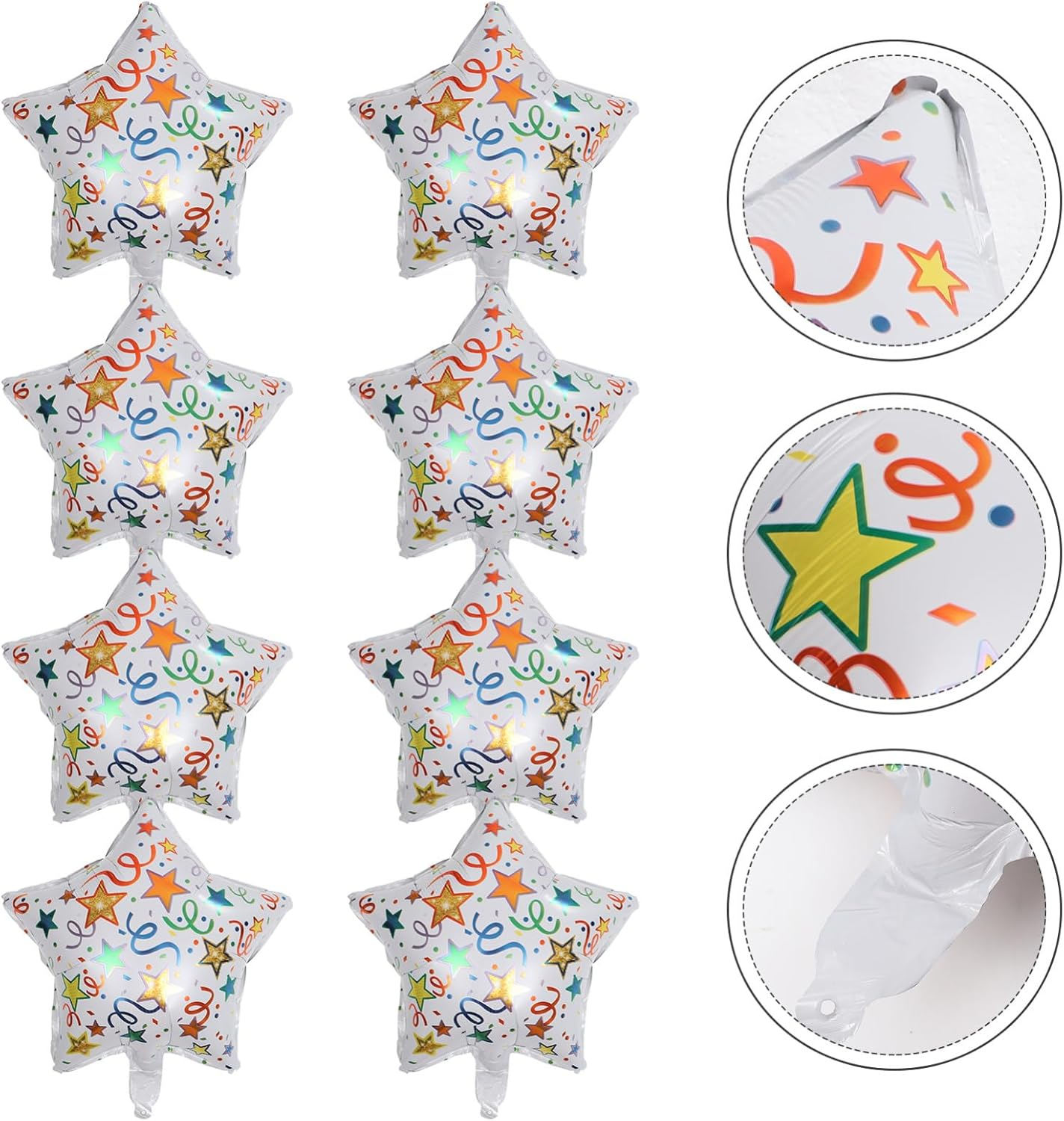 10Pcs Aluminum Foil Star Balloons: 17In Festival Sequin Balloons Star Balloons Decorations Balloons for New Year Christmas Party image number 4