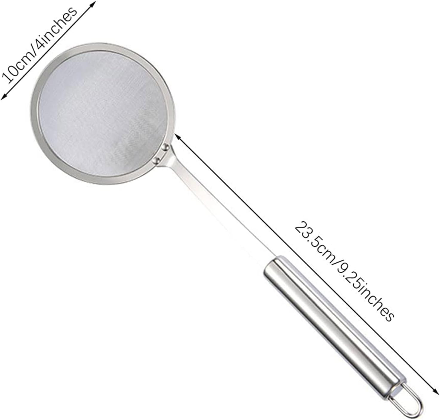 Stainless Steel Skimmer Strainer Hot Pot Fat Skimmer Spoon with Long Handle for Cooking, Frying, Skimming Grease and Foam image number 4