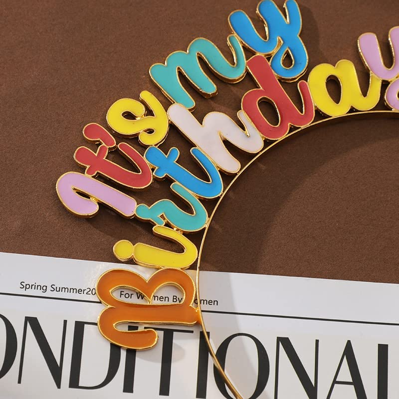 Happy Birthday Tiara for Women It'S My Birthday Headband for Girls Birthday Party Headpiece Hair Accessories for Daughter Sister Best Friends Birthday Gifts image number 2