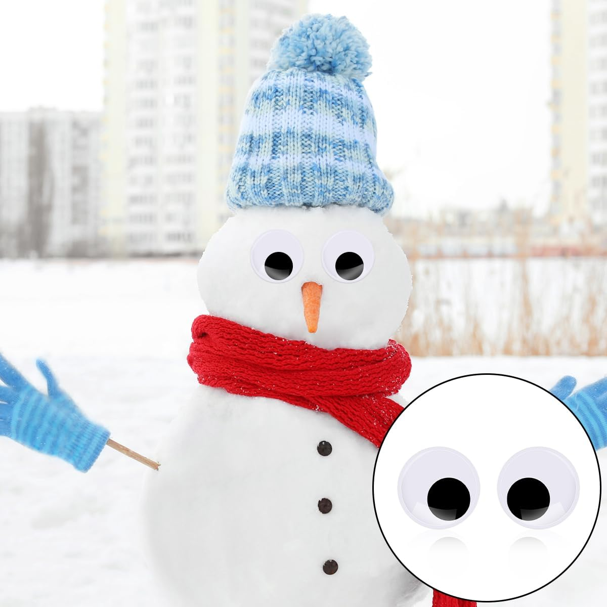 Googly Eyes, 2 Pairs Self Adhesive Large Plastic Eyes for Scrapbooking, DIY Crafts, Party Decoration (7.5Cm/2.95In) image number 5