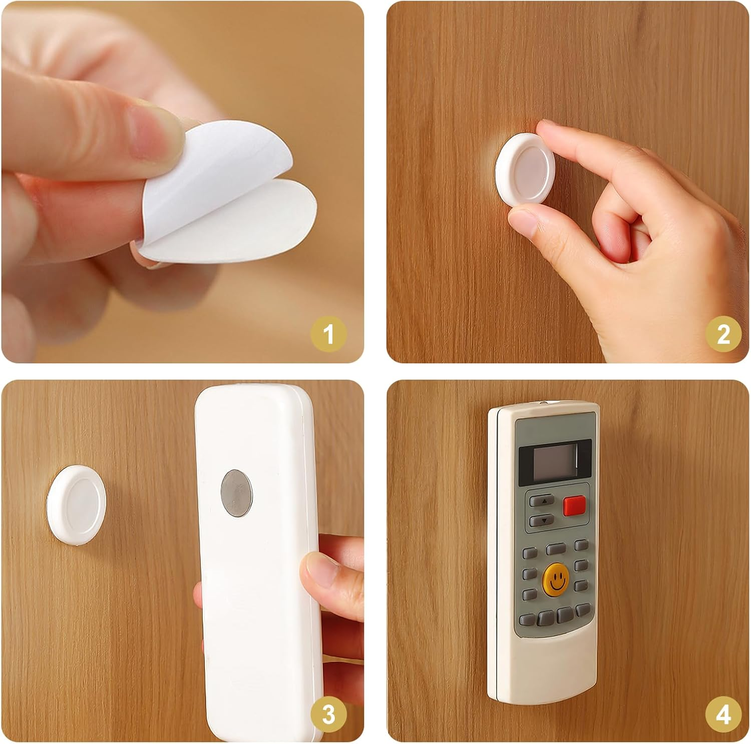 7-Pack Magnetic Wall Mount Remote Control Holders, Strong Self-Adhesive Remote Storage Solutions for Home and Office, White image number 3