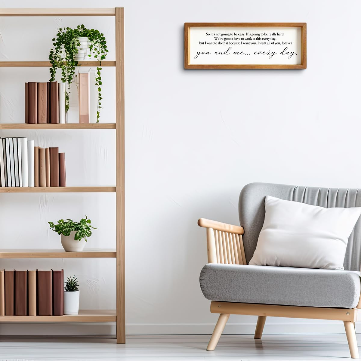 Inspirational Quotes Motivational Rustic Country Affirmations Decorative Wooden Framed Sign Encouragement Farmhouse Hanging Wall Decor Home Office Living Room Bedroom Kitchen Hallway Decoration image number 3