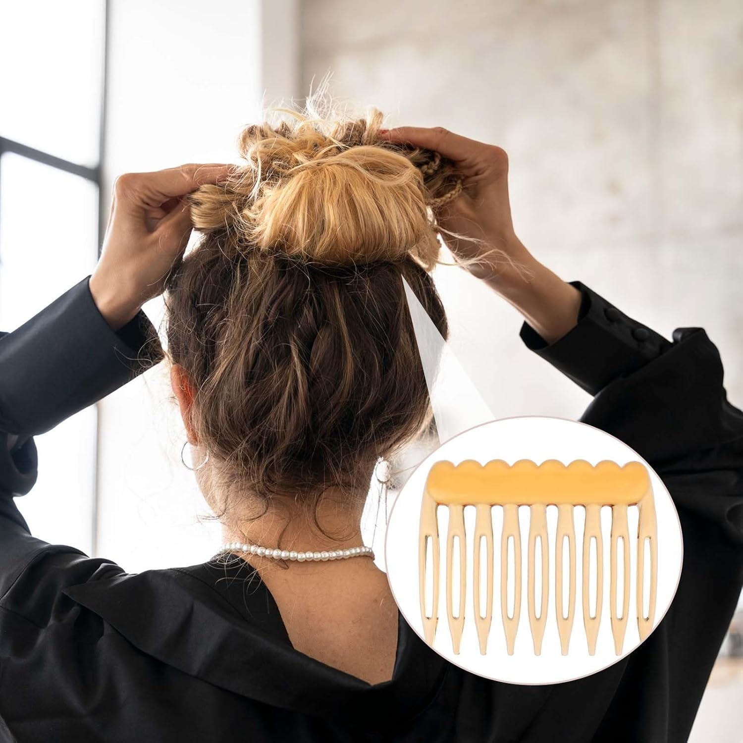 French Side Combs - 24-Piece Set, Wedding Decorative Combs for Women Girls, Plastic - 4 Colors image number 3