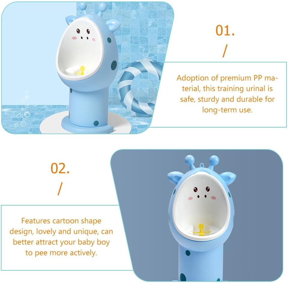 ERINGOGO Boys Urinal Potty Training Standing Toddler Urinal with Cartoon Design Adjustable Height and Removable Bowl for Easy Cleaning image number 2