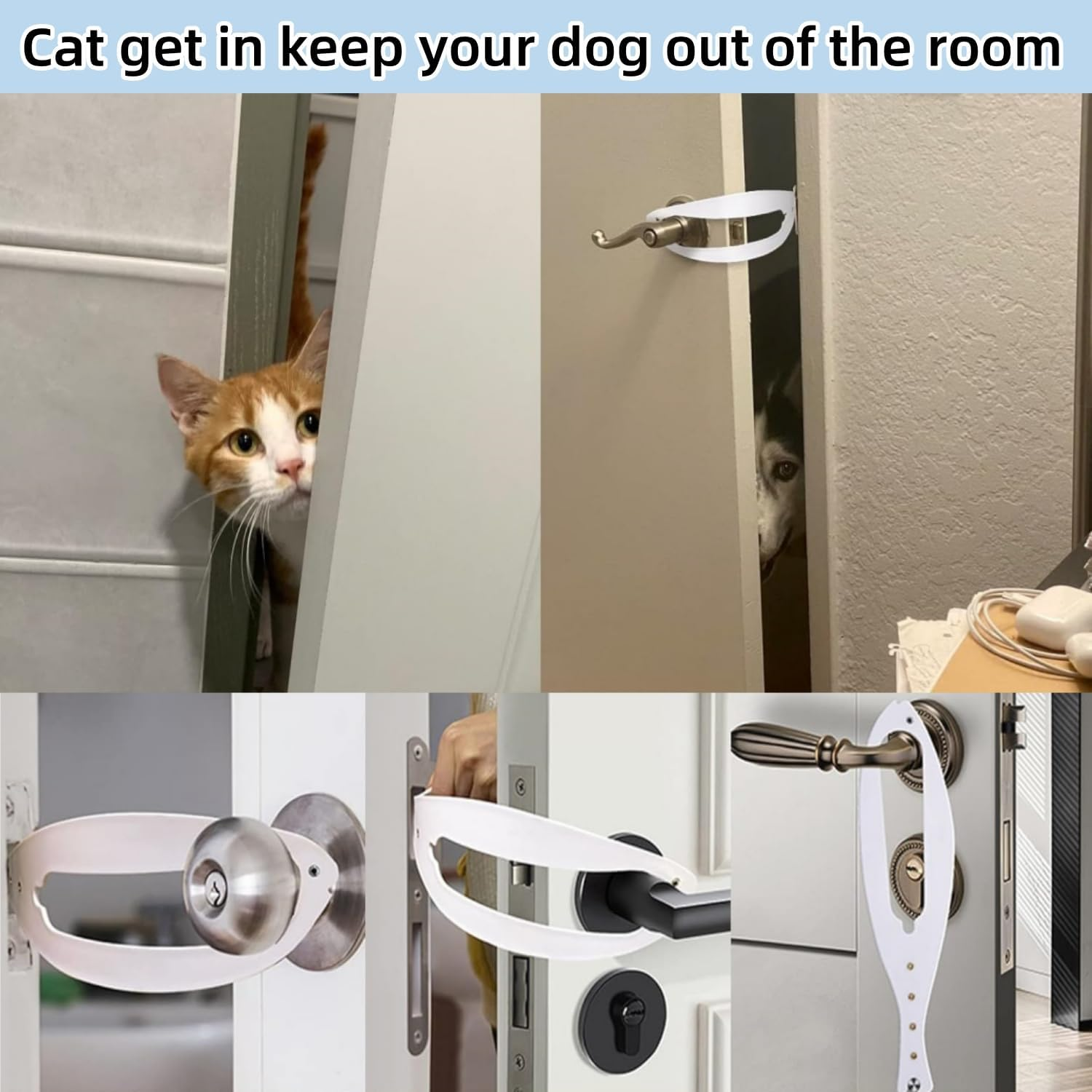 2PCS Cat Door Holder Latch, 5 Way Adjustable Cat Door, Indoor Interior Lock Strap Flex Latch Strap, Easy Way Cat Door Stopper to Let'S Cats in and Keeps Dogs Out of Litter & Food & Child Protection image number 3