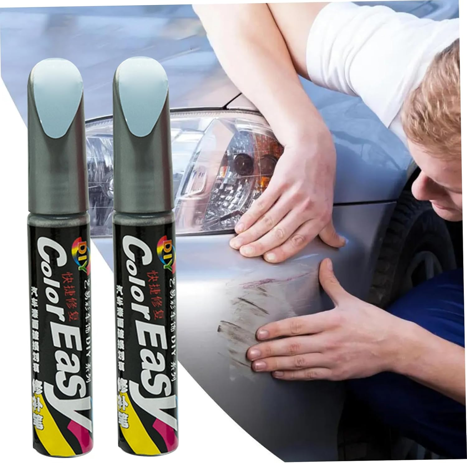Touch up Paint for Cars, 2PCS Two-In-One Car Touch up Paint, Quick & Easy Solution to Repair Car Pen for SUV, Truck, RV Scratches, Grey- - Red image number 6