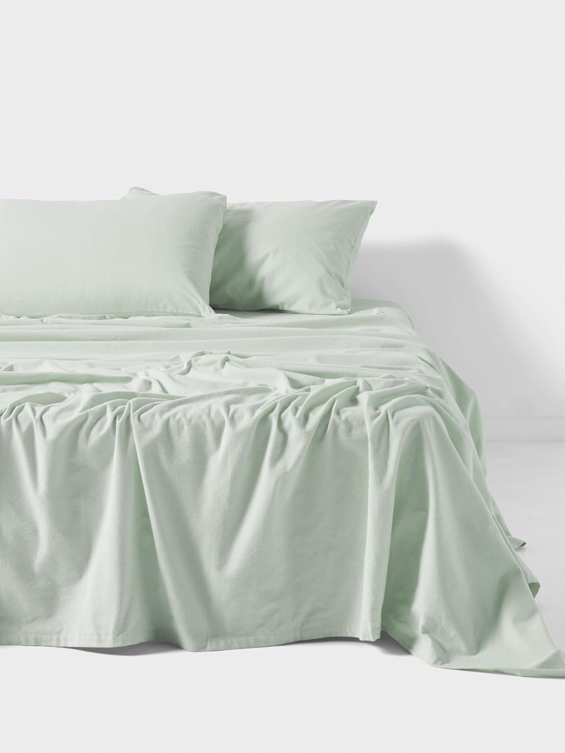 Linen House Flannelette Mist Plain-Dyed King Bed Sheet Set image number 6