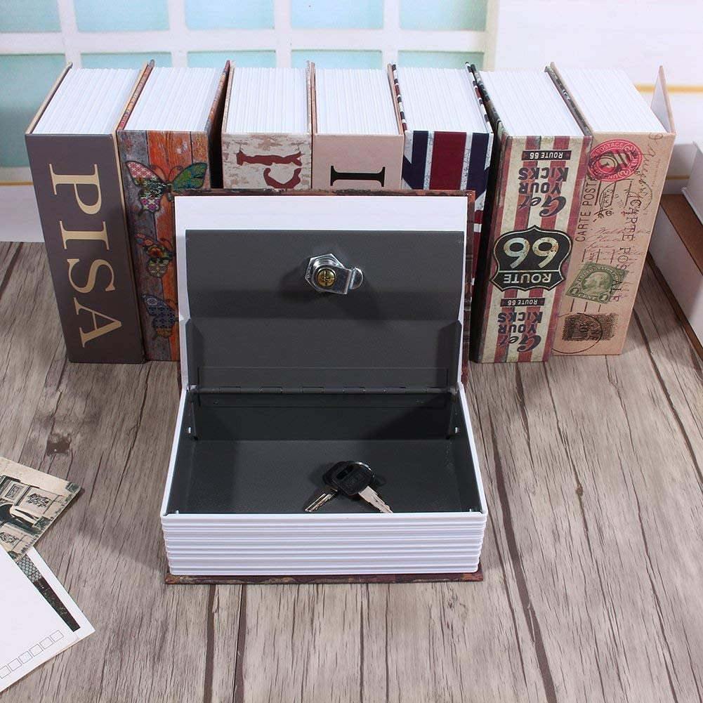 Book Safe Box, Portable Hidden Security Book Storage Case with Key Lock Travel Home Jewelry Passport Money Cash Secret Security Lock Box 18 X 11.5 X 5.5Cm / 7.09 X 4.53 X 2.17Inch image number 4