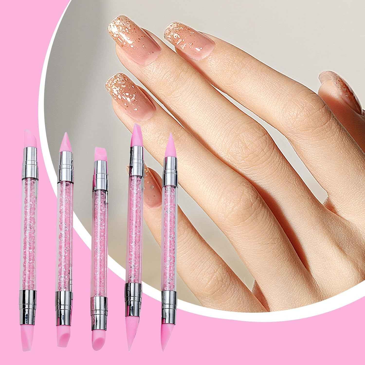 Nail Sculpture Pen,Double Tipped Nail Sculpture Pen | Manicure Supplies, Anti-Slip Handle Fingernail Design Aid for Sculpting Drawing Shaping image number 1