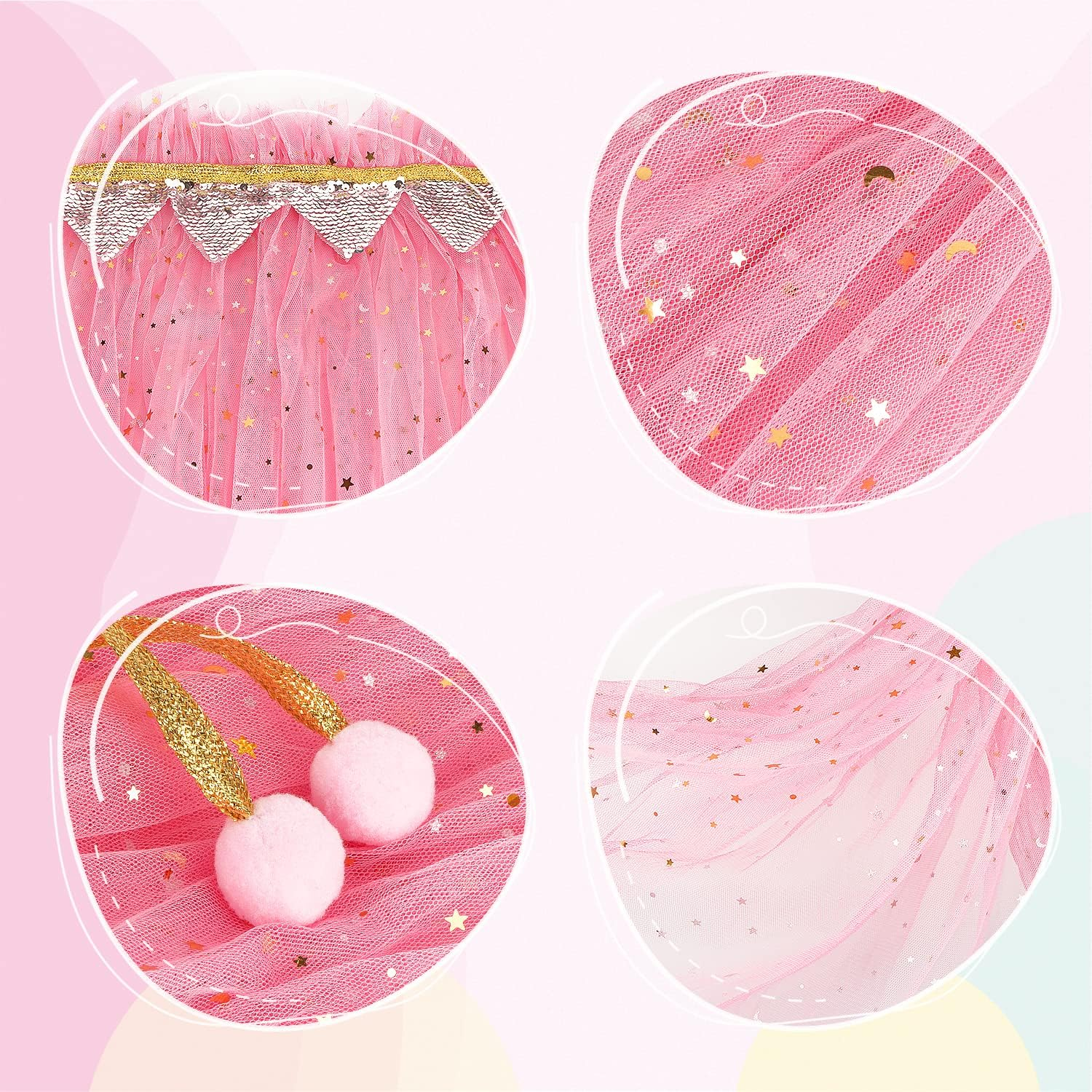 Hapgo 10 Pieces Princess Cape Set Dress up Clothes for Little Girls Party Cosplay Cloak with Jewelry Tiara Crown Wand Gloves