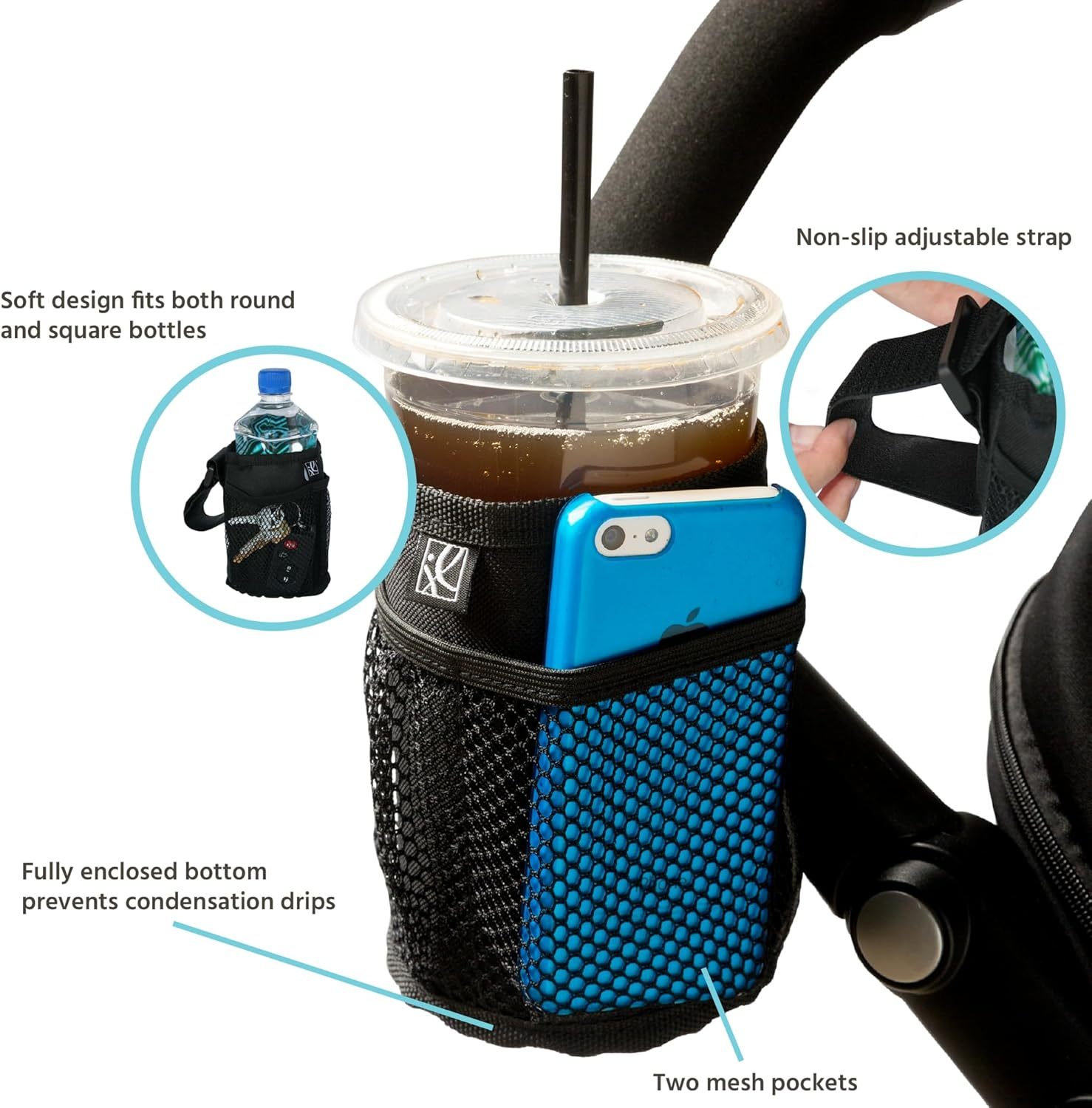 J.L. Childress Cup 'N Stuff Stroller Pocket, Black, One Size