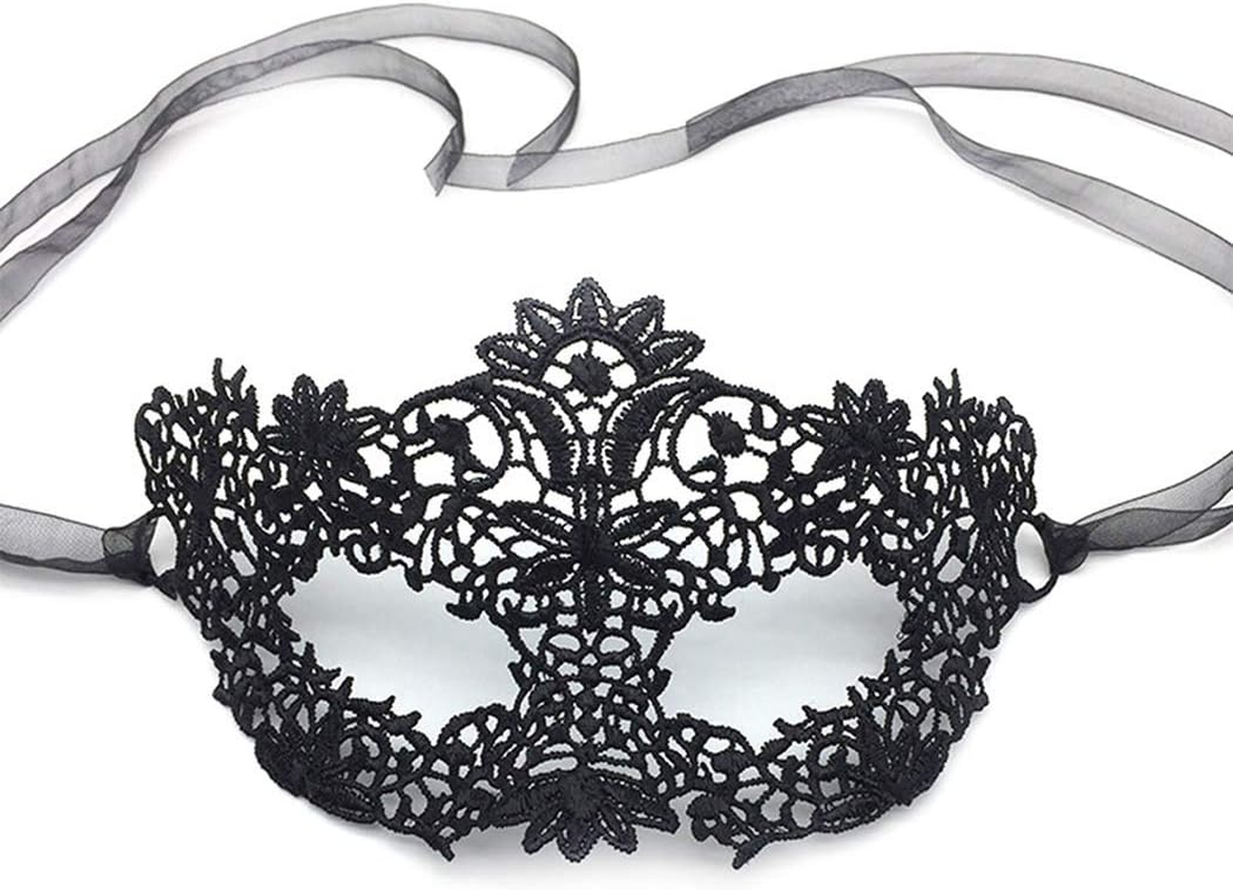 Imapo Masquerade Mask, Sexy Mardi Gras Masks for Women Lady Girls, Halloween Christmas Cosplay Venetian Party Prom Ball Lace Eye Masks - Black image number 2