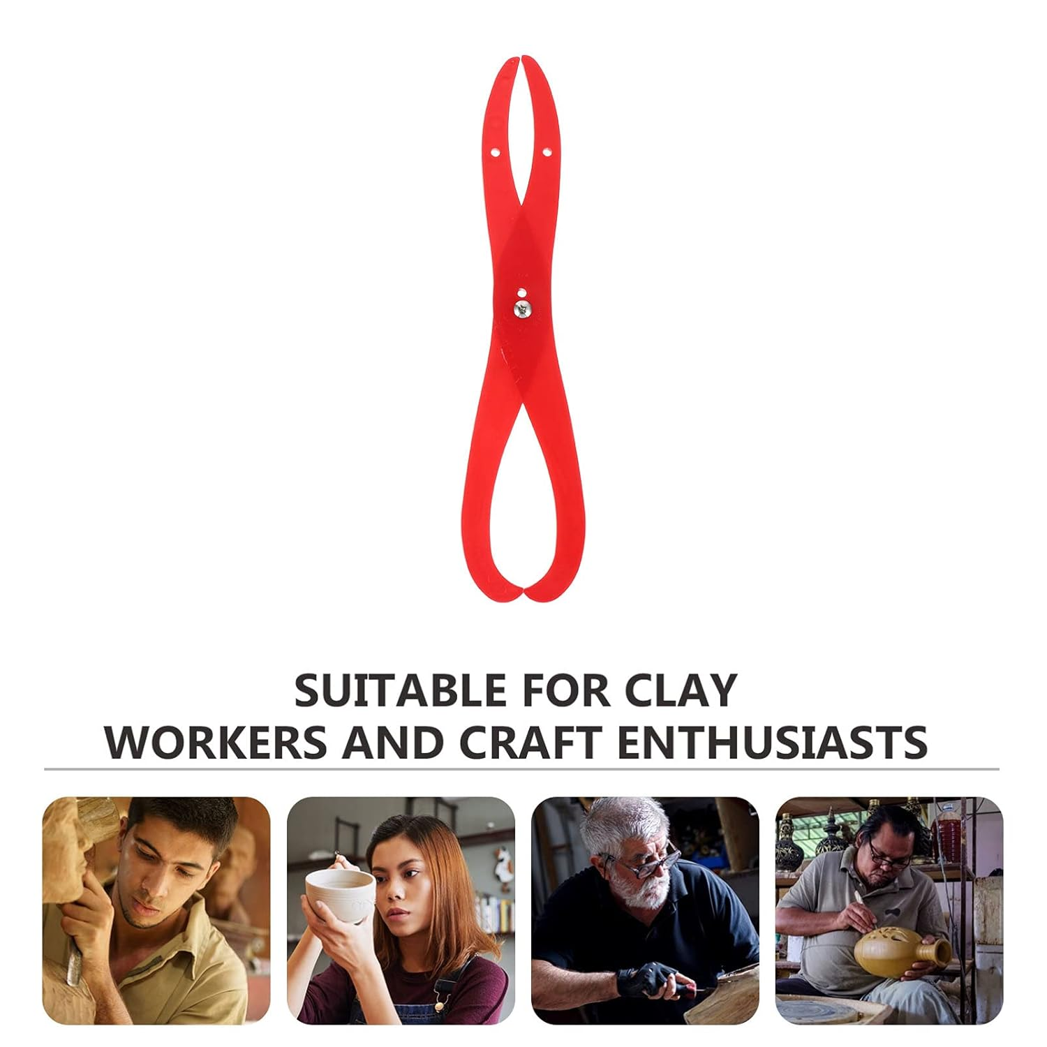 COHEALI Pottery Tools Bent- Leg Plastic Caliper Clay Sculpture Tools Ceramic Measuring Pottery Tool Pottery Calipers for Carving Shaping Sculpting Beginners DIY Craft Caliper Measuring Tool image number 1