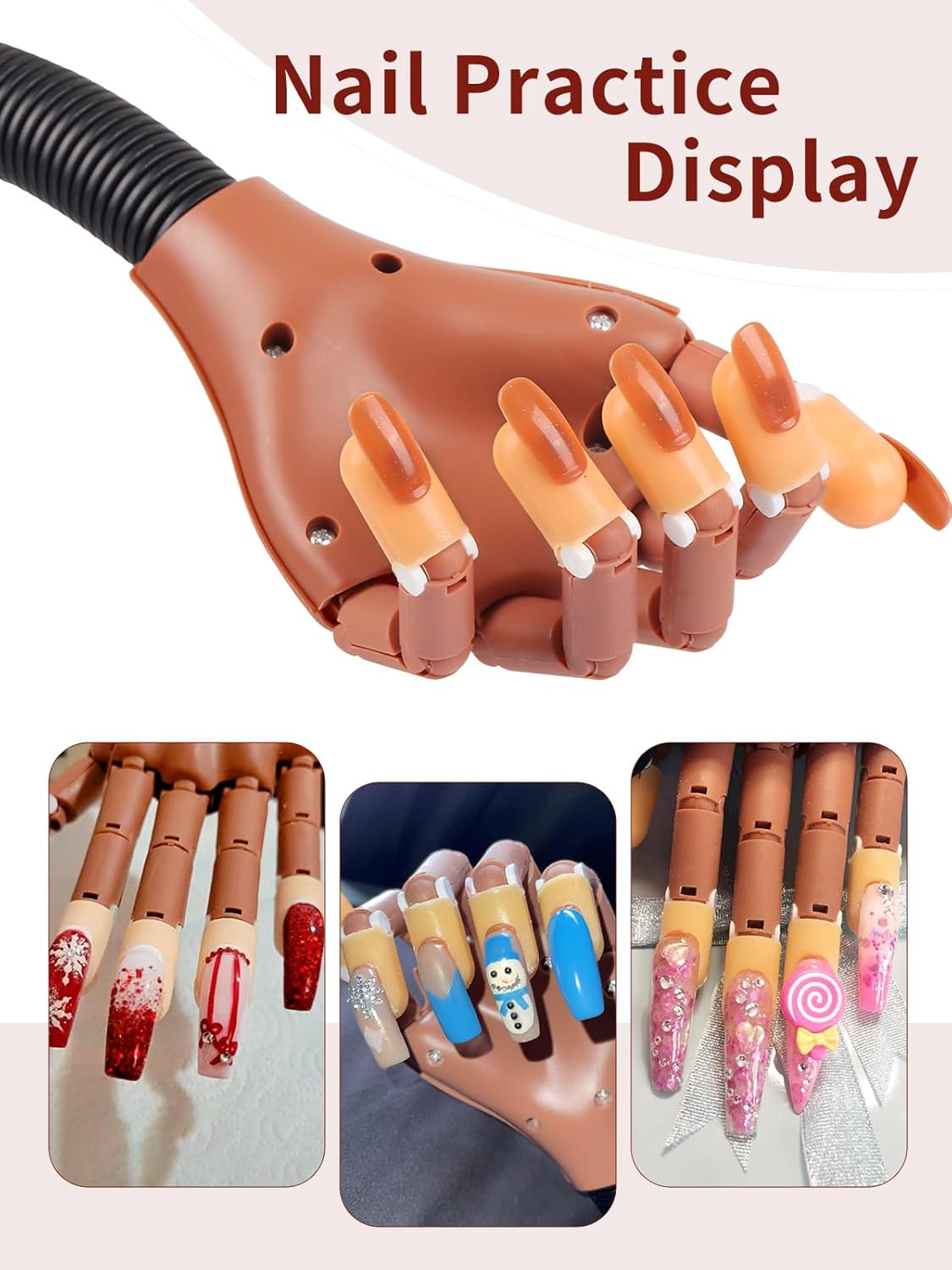 Nail Practice Hand for Acrylic Nails: Realistic Nail Hand Practice Model - Flexible Training Hand for Beginners - Bendable Fake Hand for Salon image number 1