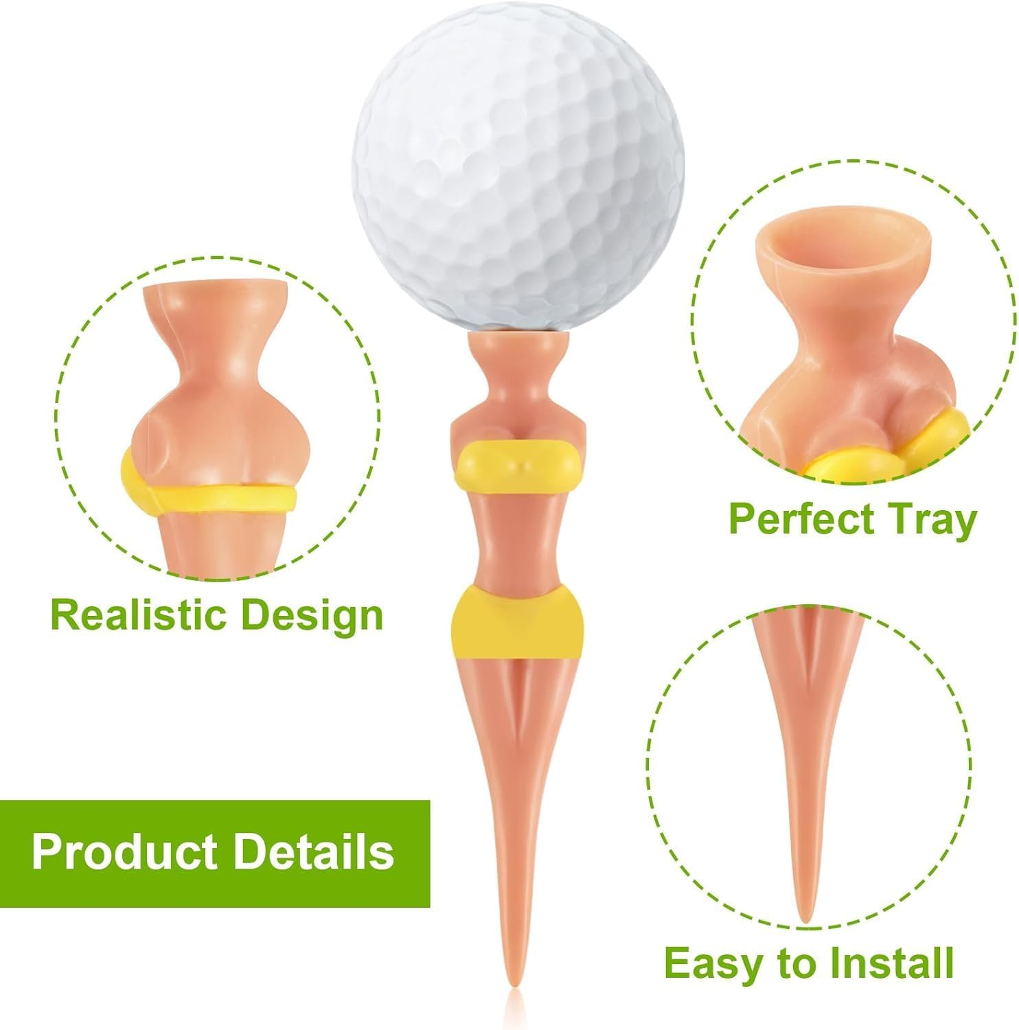 15 Pieces Funny Golf Tees Lady Girl Golf Tees, 76 Mm/ 3 Inch Plastic Pin up Golf Tees, Home Women Golf Tees for Golf Training Accessories Uncle Father Present Men Gift Bachelor Party image number 3